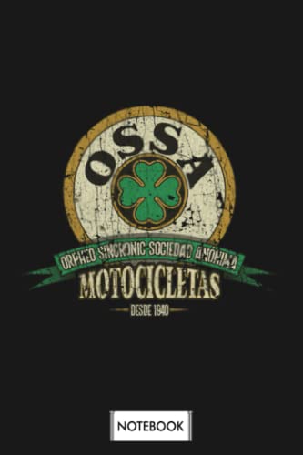 Ossa Motocicletas 1940 Four Leaf Clover Notebook: Lined College Ruled Paper,6x9 120 Pages,journal,matte Finish Cover,diary,planner