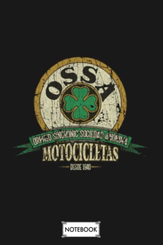 Ossa Motocicletas 1940 Motorcycle Notebook: Lined College Ruled Paper,6x9 120 Pages,journal,matte Finish Cover,diary,planner