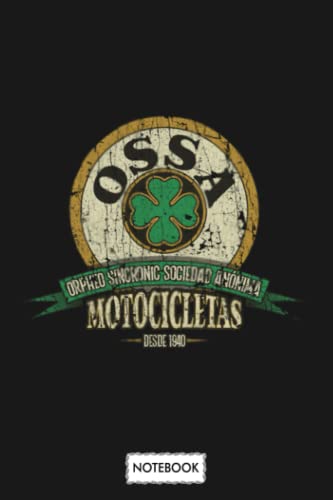 Ossa Motocicletas 1940 Pro Motocross Notebook: Lined College Ruled Paper,6x9 120 Pages,journal,matte Finish Cover,diary,planner