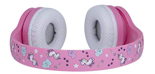 OTL Technologies Auriculares Infantiles con Bluetooth (Banda Acolchada, limitación de Volumen a 85 dB, diseño de Peppa Pig y Peppa, para niños y niñas), Color Rosa y Blanco