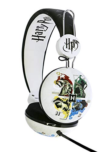 OTL Technologies Harry Potter Hogwarts Crest Tween Dome Auriculares, con Cable, para niños (Producto con Licencia Oficial) Black