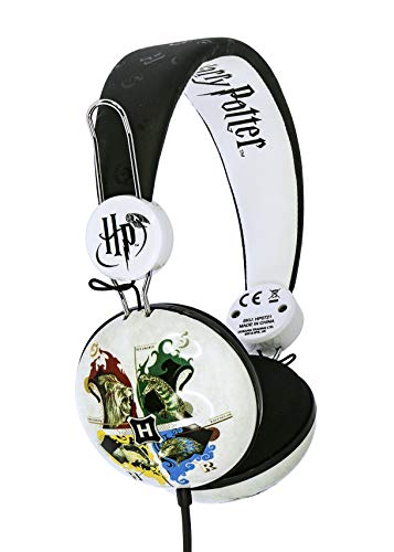 OTL Technologies Harry Potter Hogwarts Crest Tween Dome Auriculares, con Cable, para niños (Producto con Licencia Oficial) Black