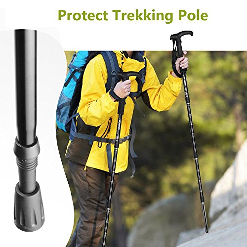 OTraki Bastones Accesorios Botines Redondos, 6 Pack Protector de Punta para Bastón de Senderismo, Puntas de Goma Superior del Extremo del Reemplazo del Polo del Senderismo Trekking