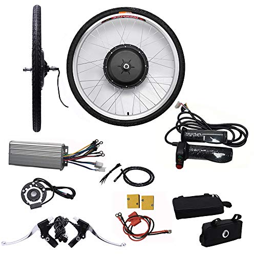 OUKANING Kit de conversión de rueda delantera para bicicleta eléctrica de 26 pulgadas 48 V 1000 W