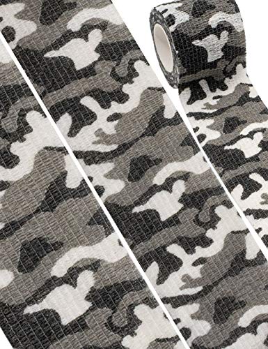 Outdoor Saxx® - 3 cintas de camuflaje, cinta de tela, resistente al agua, multiusos, cámara, equipamiento, cazador, pescador, fotografías, camuflaje negro/blanco, 4,5 m, 3 unidades.