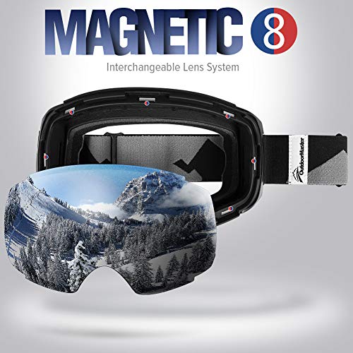 OutdoorMaster Gafas de esquí Pro - Lente Intercambiable sin Marco 100% Protección UV400 Gafas Ski Snowboard for Mujer & Hombre