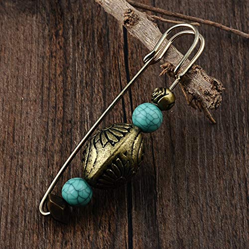 Outflower 1 pcs Retro Cuentas Broche Jersey Bufanda Hebilla Mujer Broche Exquisita Pantalla de Accesorios de Vestir Joyas Partido Ideal