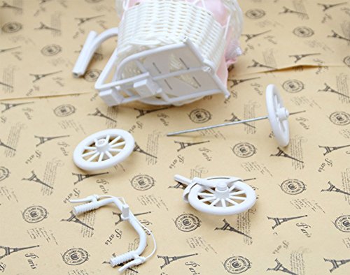 Outflower ratán jardín nostálgico Bicicleta Flor Artificial decoración Planta Soporte Mini Maceta (Color Aleatorio)