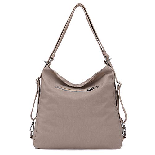 Outreo Mujer Bolsos de Moda Impermeable Mochilas Bolsas de Viaje Bolso Bandolera Sport Messenger Bag Bolsos Baratos Mano para Tablet Escolares Nylon (Beige One)