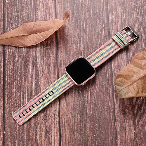 Ouwegaga Compatible con Fitbit Versa Correa/Fitbit Versa 2 Correa, Pulsera Tejidas Ajustable Reemplazo Sport Wristband Compatible con Fitbit Versa Smartwatch, Pequeño, Colorido