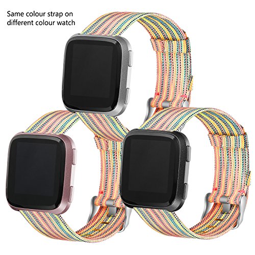 Ouwegaga Compatible con Fitbit Versa Correa/Fitbit Versa 2 Correa, Pulsera Tejidas Ajustable Reemplazo Sport Wristband Compatible con Fitbit Versa Smartwatch, Pequeño, Colorido