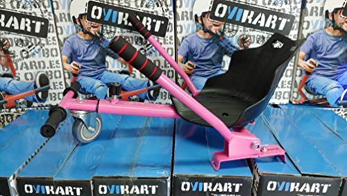 OVIBOARD Silla, Asiento de Hoverboard, Kart para Patinete, Adaptable 6.5 8 y 10 Pulgadas(Rosa)