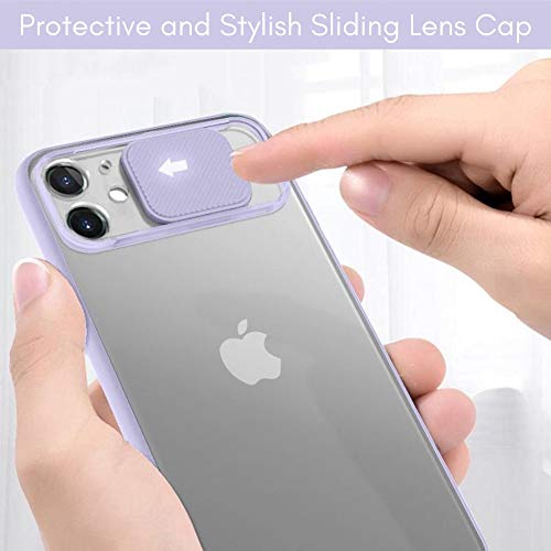 OWM Funda para iPhone 11 antigolpes Funda de Silicona Protectora Negro Satinado [Protector cámaras Deslizante] para iPhone 11 de Apple (2019) - Lila