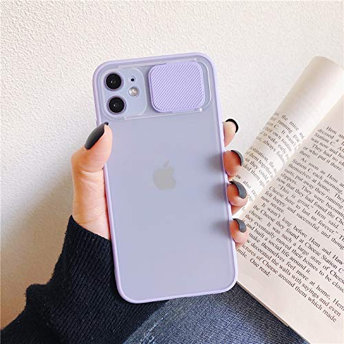 OWM Funda para iPhone 11 antigolpes Funda de Silicona Protectora Negro Satinado [Protector cámaras Deslizante] para iPhone 11 de Apple (2019) - Lila