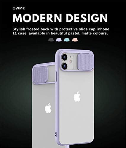 OWM Funda para iPhone 11 antigolpes Funda de Silicona Protectora Negro Satinado [Protector cámaras Deslizante] para iPhone 11 de Apple (2019) - Lila
