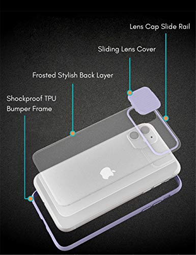 OWM Funda para iPhone 11 antigolpes Funda de Silicona Protectora Negro Satinado [Protector cámaras Deslizante] para iPhone 11 de Apple (2019) - Lila