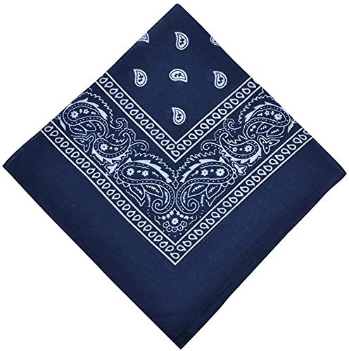 Pack 3 Pañuelos Bandanas de Paisley de Algodón para Cuello Pulsera Cabeza Unisex (azul x 3,SFJ-1-20, Talla única)