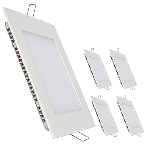 Pack 5x Panel LED Cuadrado Empotrar. 20W. Color Blanco Neutro (4500K). 1800 lumenes. Driver incluido.