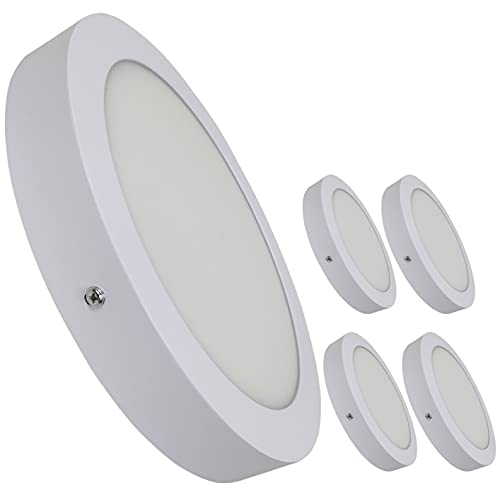 Pack 5x Plafón LED Circular de Superficie. 20w. Color Blanco Calido (3000K). 1800 lumenes. Driver incluido.