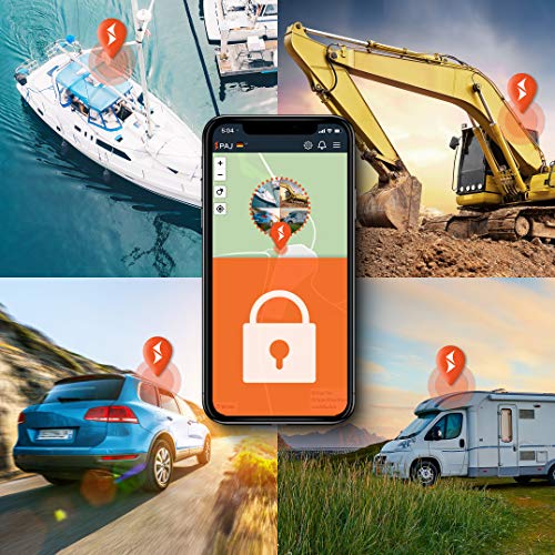 PAJ GPS Power Finder- Localizador GPS para Coche, Motocicleta y Camiones con imán- 40 días de duración de la batería (90 en Modo de Espera)- Rastreador Profesional en Tiempo Real con App móvil