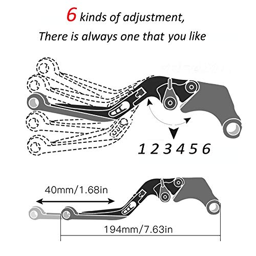 Palancas Freno Moto para Kawa&Saki ZX-7R Ni-n-ja 1989-2003 2001 2002 1990 1991 Palancas De Embrague De Freno De Motocicleta Manillar Agarre Empuñadura Mano Tapa (Color : 6, Talla : ZX7R)