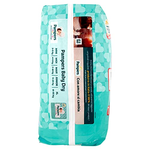 Pampers Baby Dry Braga XXL, talla 7, 17 + kg, 14 pañales