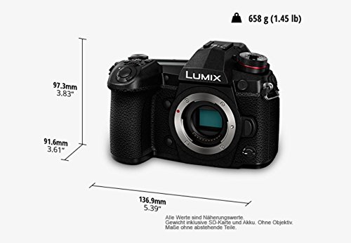 Panasonic Lumix DC-G9 Cuerpo MILC 20.3MP Live Mos 5184 x 3888Pixeles Negro - Cámara Digital (20,3 MP, 5184 x 3888 Pixeles, Live Mos, 4K Ultra HD, Pantalla táctil, Negro) - [Versión importada]