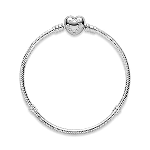 Pandora 590719-18 - Pulsera de plata de ley 925 con cierre Pandora en forma de corazón, para mujer, 18 cm