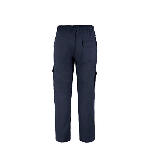 Pantalón de Trabajo para Adulto Blanco/Negro/Gris/Azul Marino Uniforme Laboral (M, Azul Marino)