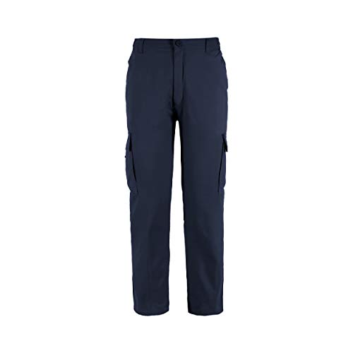 Pantalón de Trabajo para Adulto Blanco/Negro/Gris/Azul Marino Uniforme Laboral (M, Azul Marino)