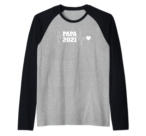 Papa 2021 - Pulsómetro para regalo de padre Camiseta Manga Raglan