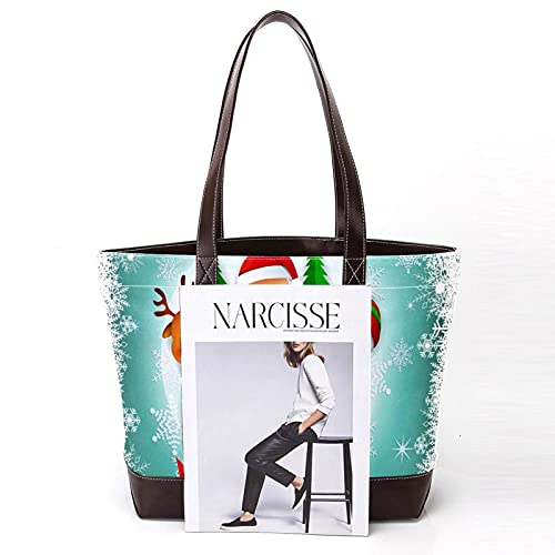 para la madre Mujeres Niñas Señoras Estudiante Ligero Correa Bolsos Feliz Navidad Bola de cristal Bolsos de hombro interesantes Bolsa de asas Monedero Compras