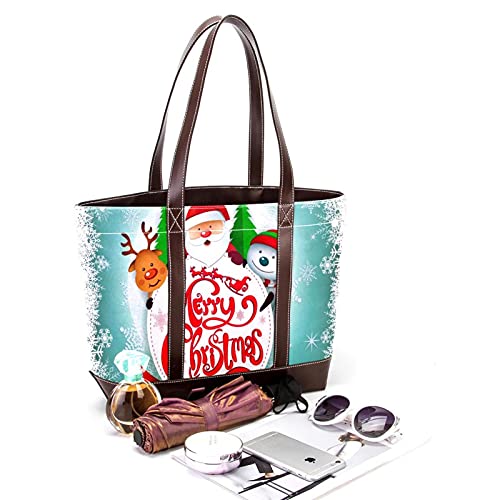 para la madre Mujeres Niñas Señoras Estudiante Ligero Correa Bolsos Feliz Navidad Bola de cristal Bolsos de hombro interesantes Bolsa de asas Monedero Compras