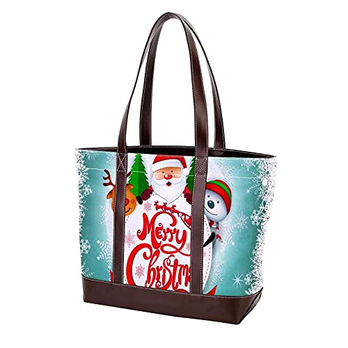 para la madre Mujeres Niñas Señoras Estudiante Ligero Correa Bolsos Feliz Navidad Bola de cristal Bolsos de hombro interesantes Bolsa de asas Monedero Compras