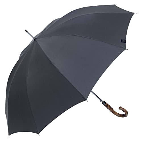 Paraguas Clima Centenario | Edición especial numerada | Paraguas de hombre con puño de bambú y tejido Teflon de Dupont | Secado al instante | Protección Solar UVP +50 | Gris