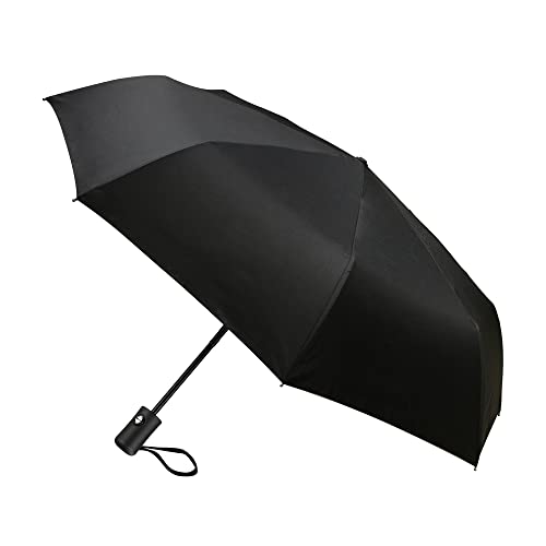 Paraguas, TechRise clásico a prueba de viento plegable automático compacto paraguas de viaje con un botón automático abierto y cierre - negro