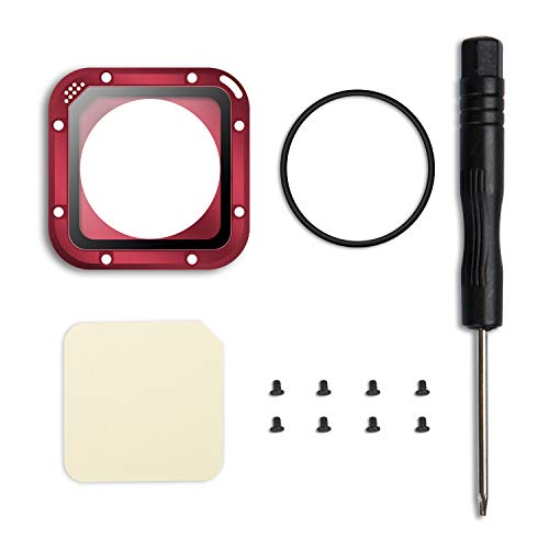 ParaPace Kit de repuesto de lente para GoPro Hero 5/4 Session Protective Lens Repair Parts (rojo)