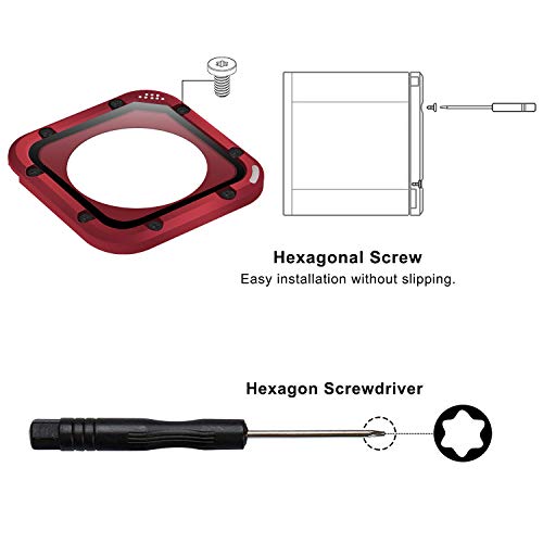 ParaPace Kit de repuesto de lente para GoPro Hero 5/4 Session Protective Lens Repair Parts (rojo)