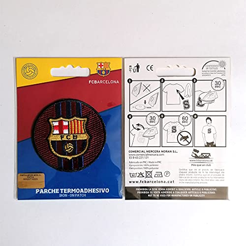 Parches - FC Barcelona 'Escudo REDONDO' - rojo - 6x6cm - termoadhesivos bordados aplique para ropa