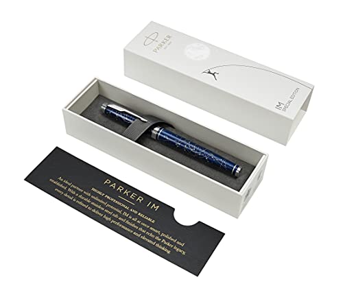 Parker IM Premium Special Edition - Pluma estilográfica, color azul astral medianoche, punta media, caja de regalo de edición especial