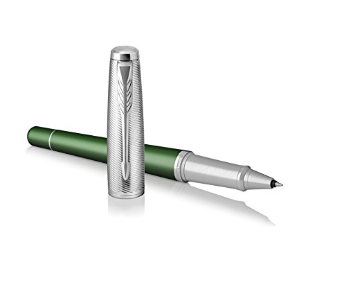 Parker Urban 1931618 - Bolígrafo roller (verde, recambio de tinta negra para punta fina)