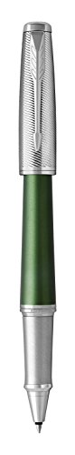 Parker Urban 1931618 - Bolígrafo roller (verde, recambio de tinta negra para punta fina)