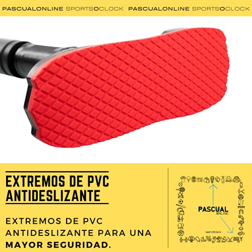 PASCUAL ONLINE sportsOclock Barra de dominadas, Barra dominadas Pared, Barra dominadas Puerta, calistenia en casa, Ajustable a Puerta 66-90cm sin Tornillos, con Capacidad de Carga de hasta 400 KG