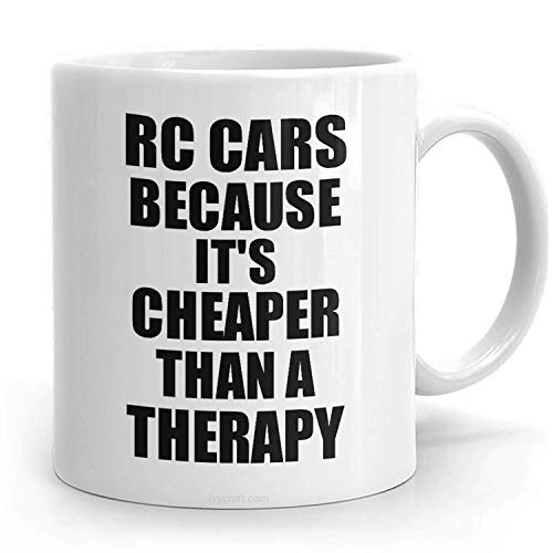 PassionWear Rc Cars Taza más barata que una terapia Regalo divertido para Rc Cars Lover Addict Coffee Tea Cup