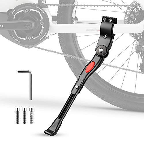 Pata de Cabra para Bicicleta, phixilin Aluminio Soporte Ajustable Bicicleta Kickstands Bicicleta Caballete Lateral Se Adapta a 24"-29" MTB Montaña, Carretera