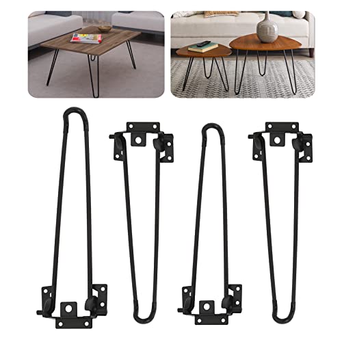 Patas de Horquilla, Patas de Metal Sólido para Muebles, Perfectas para Mesas de Centro Modernas, Mesas de Comedor de Oficina, Viene con Tornillos y Protectores de Piso, 4 Piezas