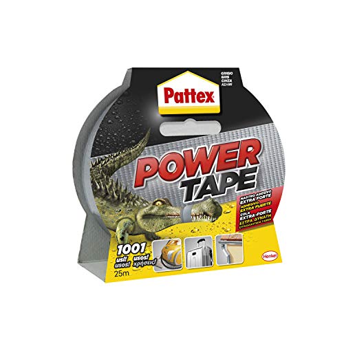 Pattex Power Tape, cinta americana extrafuerte para cargas pesadas, cinta negra para casi todas las superficies, cinta adhesiva e impermeable, 48 mm x 25 m