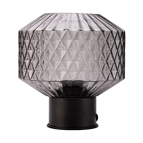 Pauleen luminaire 48195 Luminaria de sobremesa Gleaming Smoke, máx. 20 vatios, Vidrio Ahumado, Negro, Cristal, Metal, E27, Table Lamp, Tischleuchte