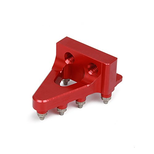 Pedal Freno Moto,Pedal de Freno Trasero Moto Universal Billet Aluminio Freno Trasero Palanca del Pedal Reemplazo de Punta de Paso para Bicicletas de Suciedad - Rojo