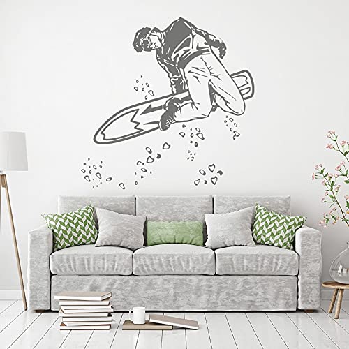 Pegatinas de pared de snowboard, esquí, patinaje, acrobacias de esquí de nieve de invierno X-Games deportes calcomanías de pared A9 59x59cm
